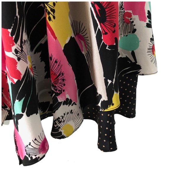 🌺Colorful Abstract Print Dress W/Layers, Sweetheart Neckline, Cap Sleeves, SZ 8 - Picture 8 of 11